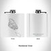 Rendered View of Mackinac Island Michigan Map Engraving on 6oz Stainless Steel Flask in White