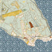 Mackinac Island Michigan Map Print in Woodblock Style Zoomed In Close Up Showing Details