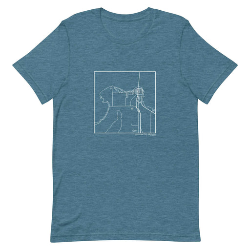 Mackinaw City Michigan  Map Unisex T-Shirt with City inscription in Heather Teal