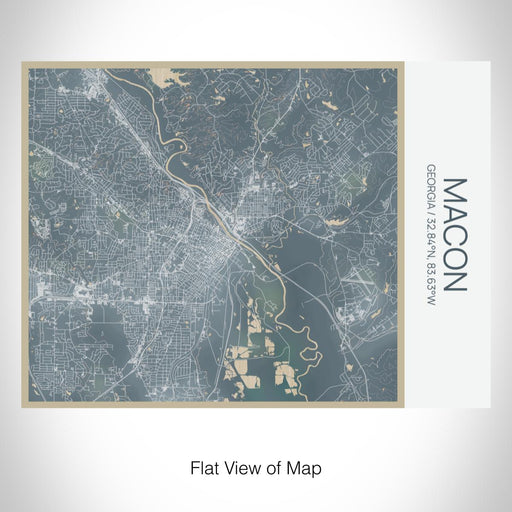 Rendered View of Macon Georgia Map on 20oz Stainless Steel Insulated Bottle with Bamboo Top with printed afternoon style map