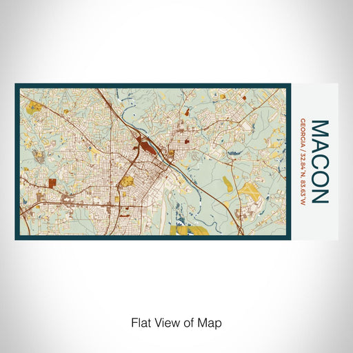 Rendered View of Macon Georgia Map on 17oz Stainless Steel Insulated Bottle with printed woodblock style map
