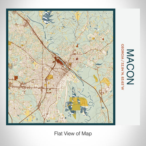 Rendered View of Macon Georgia Map on 17oz Stainless Steel Insulated Tumbler in Woodblock Map Style