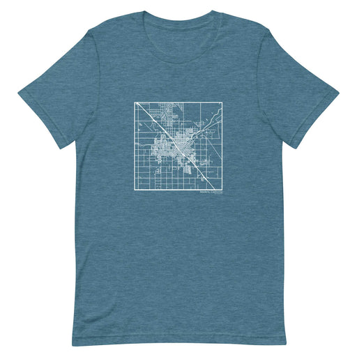 Madera California  Map Unisex T-Shirt with City inscription in Heather Teal