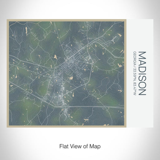 Rendered View of Madison Georgia Map on 20oz Stainless Steel Insulated Bottle with Bamboo Top with printed afternoon style map