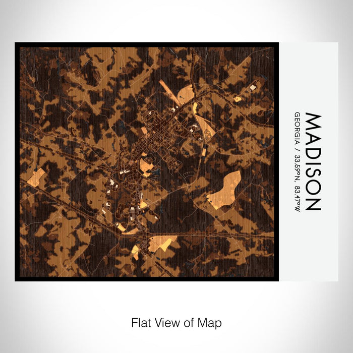 Rendered View of Madison Georgia Map on 20oz Stainless Steel Insulated Bottle with Bamboo Top with printed ember style map