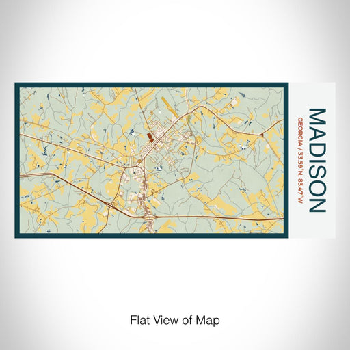 Rendered View of Madison Georgia Map on 17oz Stainless Steel Insulated Bottle with printed woodblock style map