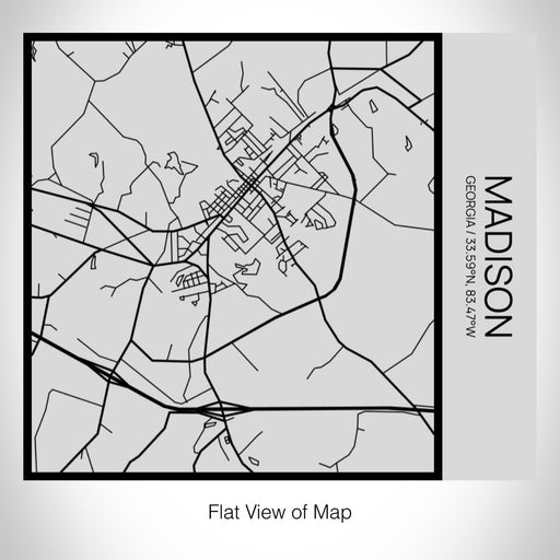 Rendered View of Madison Georgia Map on 17oz Stainless Steel Insulated Tumbler in Tactile Lines with Succulent in Background
