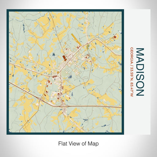 Rendered View of Madison Georgia Map on 17oz Stainless Steel Insulated Tumbler in Woodblock Map Style