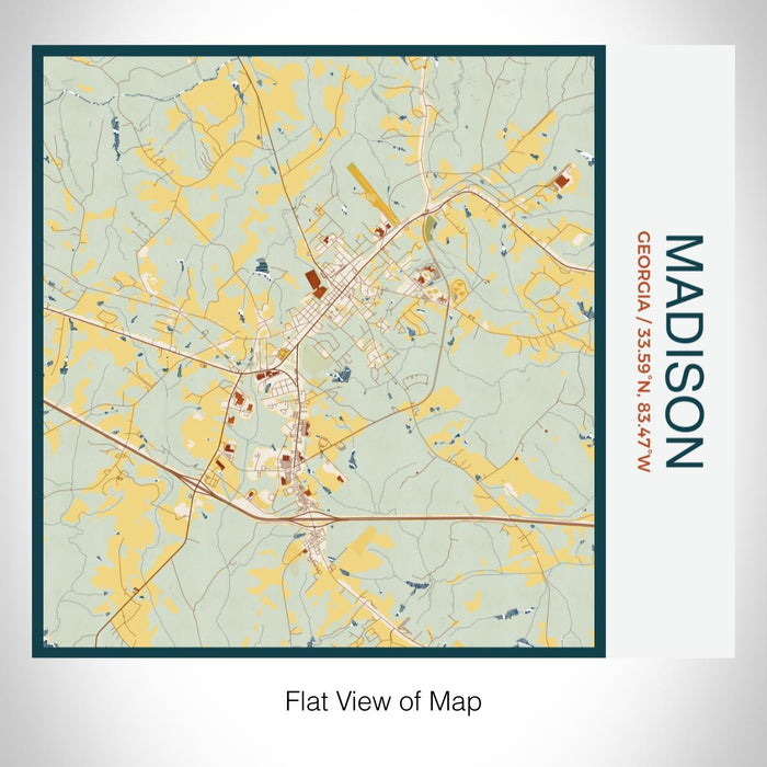 Rendered View of Madison Georgia Map on 17oz Stainless Steel Insulated Tumbler in Woodblock Map Style