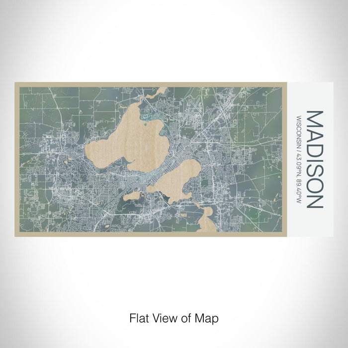 Rendered View of Madison Wisconsin Map on 17oz Stainless Steel Insulated Bottle with printed afternoon style map