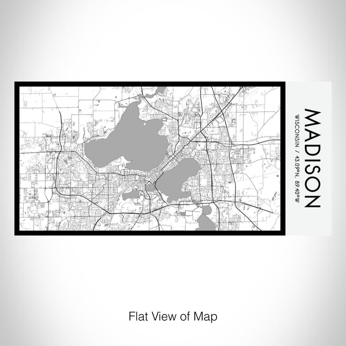 Rendered View of Madison Wisconsin Map on 17oz Stainless Steel Insulated Bottle with printed classic style map