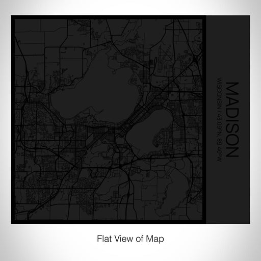 Rendered View of Madison Wisconsin Map on 17oz Stainless Steel Insulated Tumbler in Matte Black with Tactile Lines