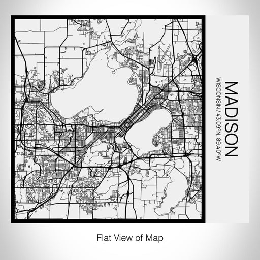 Rendered View of Madison Wisconsin Map on 17oz Stainless Steel Insulated Tumbler in Matte White with Tactile Lines