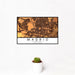 12x18 Madrid Spain Map Print Landscape Orientation in Ember Style With Small Cactus Plant in White Planter