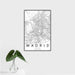 16x24 Madrid Spain Map Print Portrait Orientation in Classic Style With Tropical Plant Leaves in Water