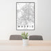24x36 Madrid Spain Map Print Portrait Orientation in Classic Style Behind 2 Chairs Table and Potted Plant