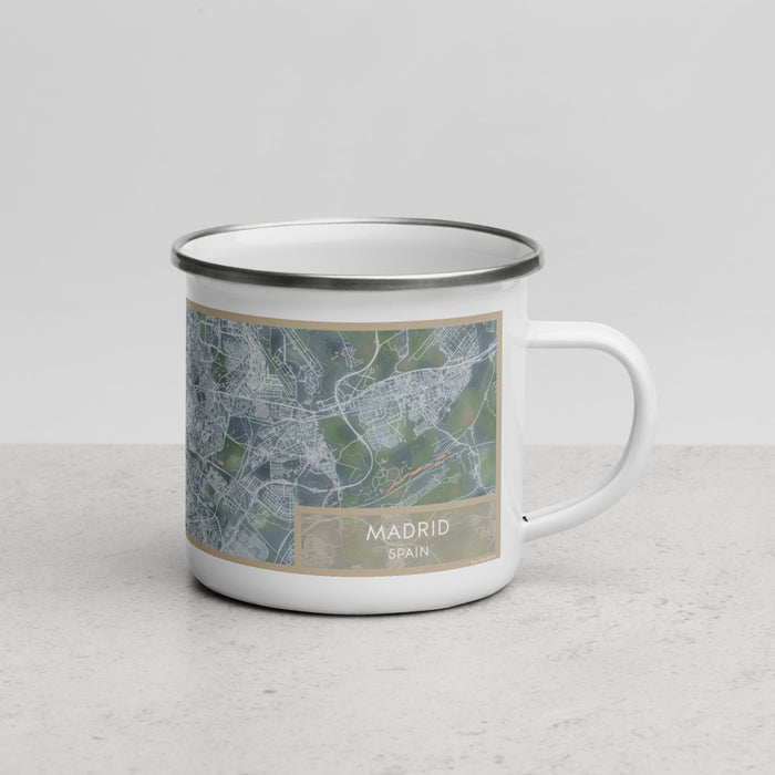 Right View Custom Madrid Spain Map Enamel Mug in Afternoon