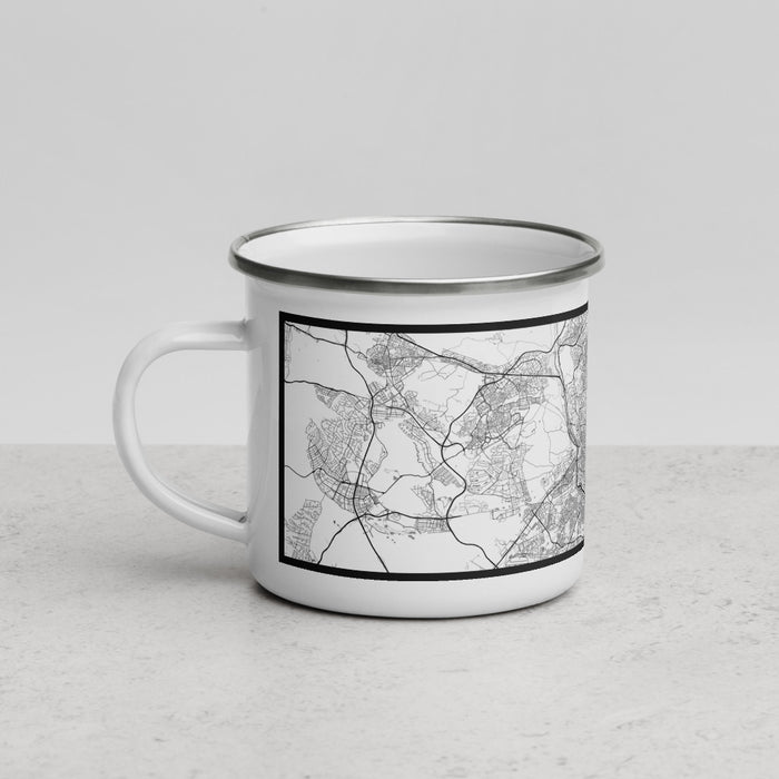 Left View Custom Madrid Spain Map Enamel Mug in Classic