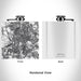 Rendered View of Madrid Spain Map Engraving on 6oz Stainless Steel Flask in White