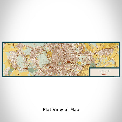 Flat View of Map Custom Madrid Spain Map Enamel Mug in Woodblock