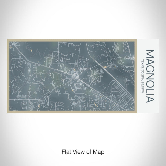 Rendered View of Magnolia Texas Map on 17oz Stainless Steel Insulated Bottle with printed afternoon style map