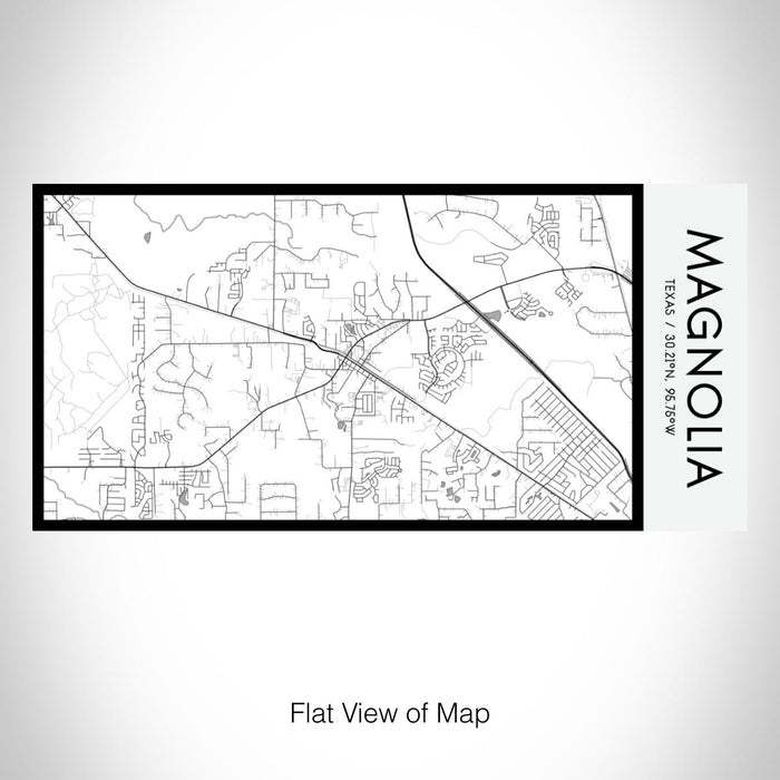 Rendered View of Magnolia Texas Map on 17oz Stainless Steel Insulated Bottle with printed classic style map