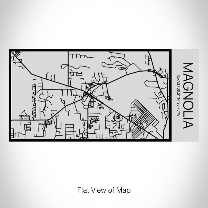 Rendered View of Magnolia Texas Map on 17oz Stainless Steel Insulated Cola Bottle in Stainless
