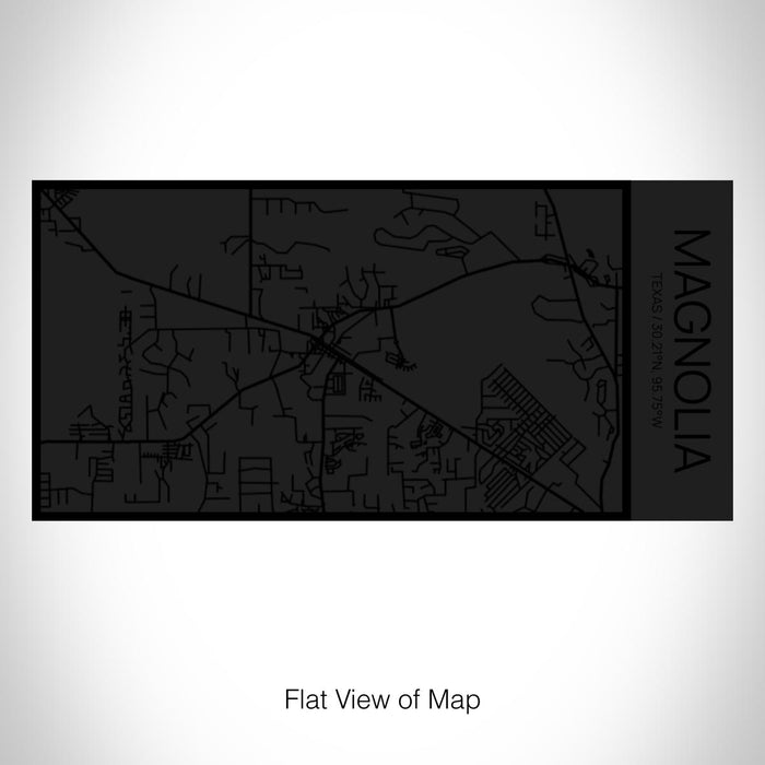 Rendered View of Magnolia Texas Map on 17oz Stainless Steel Insulated Cola Bottle in Stainless in Matte Black