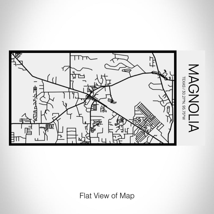 Rendered View of Magnolia Texas Map on 17oz Stainless Steel Insulated Cola Bottle in Stainless in Matte White