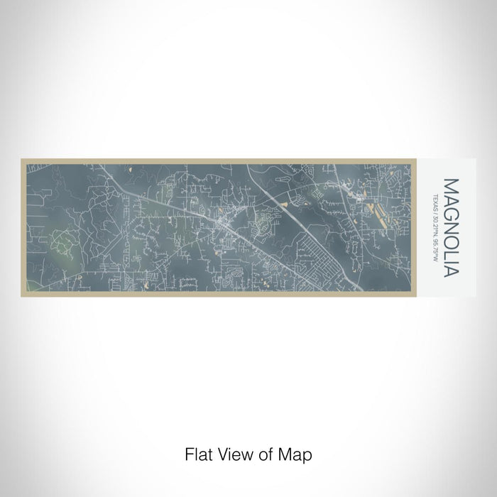 Rendered View of Magnolia Texas Map on 10oz Stainless Steel Insulated Cup in Afternoon with Sliding Lid