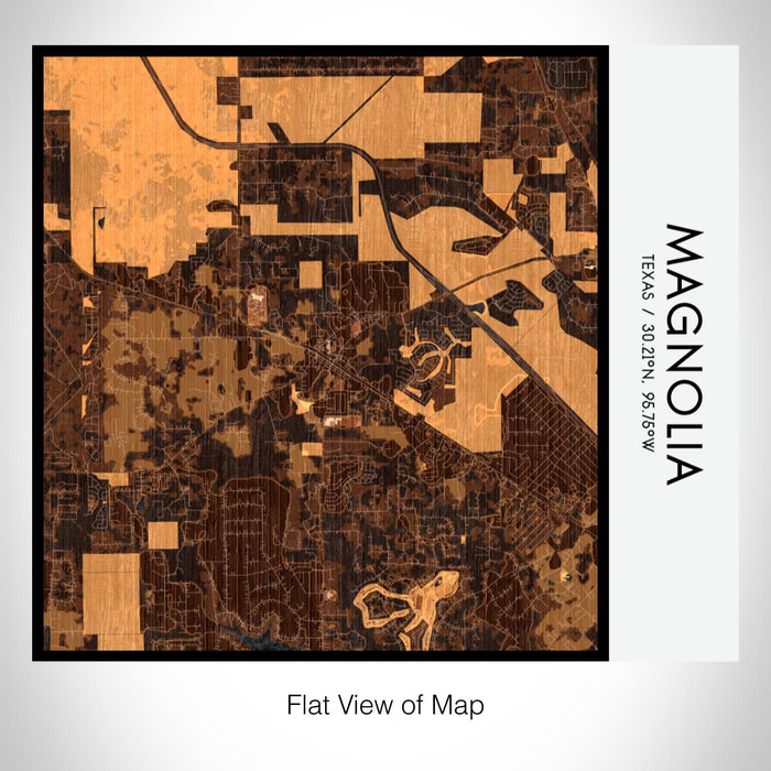 Rendered View of Magnolia Texas Map on 17oz Stainless Steel Insulated Tumbler in Ember Map Style