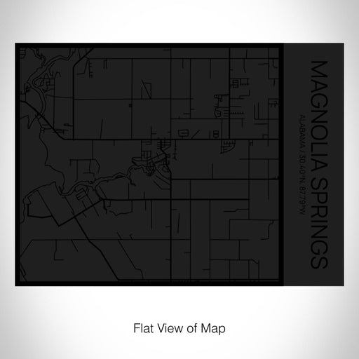 Rendered View of Magnolia Springs Alabama Map on 20oz Stainless Steel Insulated Bottle with Bamboo Top in Matte Black with printed Tactile Lines Map in Black