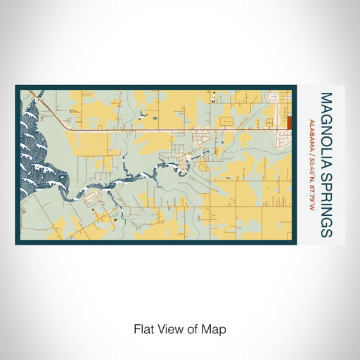 Rendered View of Magnolia Springs Alabama Map on 17oz Stainless Steel Insulated Bottle with printed woodblock style map