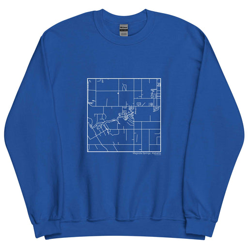 Magnolia Springs Alabama  Map Unisex Crewneck Sweater with City inscription in Royal Blue