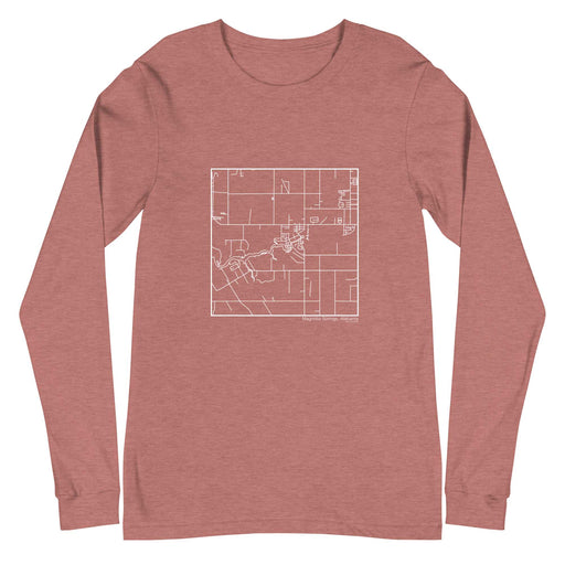 Magnolia Springs Alabama  Map Unisex Long-Sleeve T-shirt with City inscription in Heather Mauve