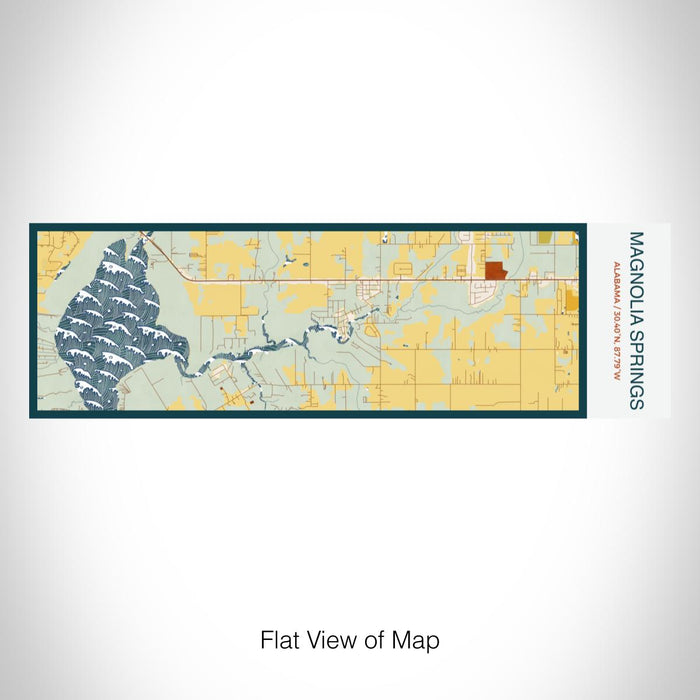 Rendered View of Magnolia Springs Alabama Map on 10oz Stainless Steel Insulated Cup in Woodblock with Sliding Lid