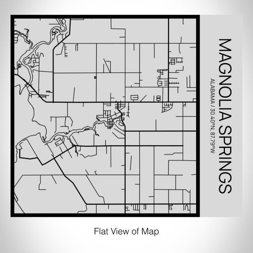 Rendered View of Magnolia Springs Alabama Map on 17oz Stainless Steel Insulated Tumbler in Tactile Lines with Succulent in Background