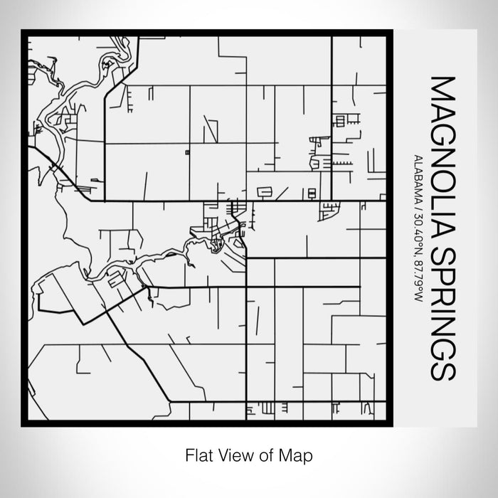 Rendered View of Magnolia Springs Alabama Map on 17oz Stainless Steel Insulated Tumbler in Matte White with Tactile Lines