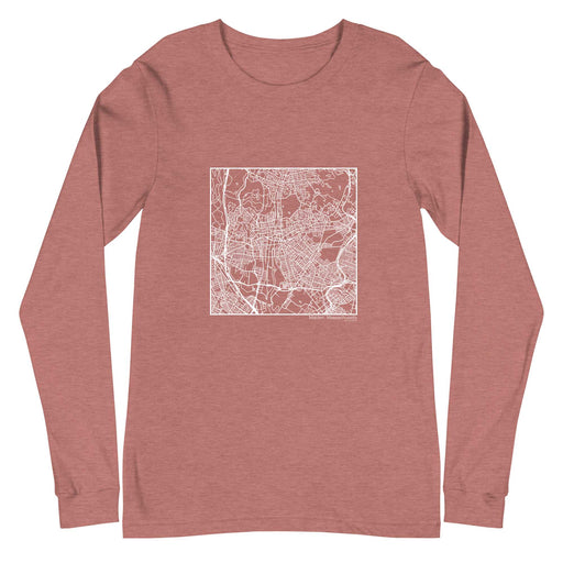 Malden Massachusetts  Map Unisex Long-Sleeve T-shirt with City inscription in Heather Mauve