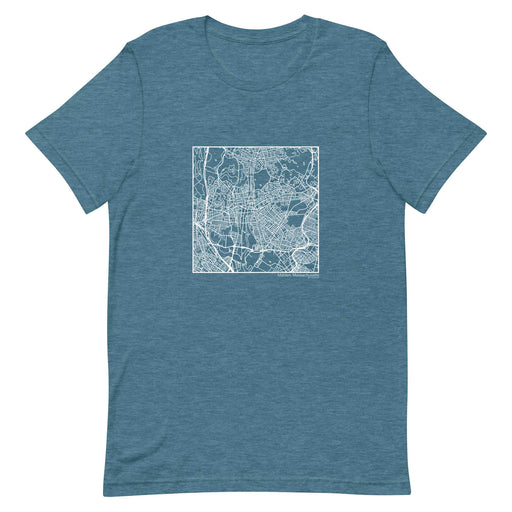 Malden Massachusetts  Map Unisex T-Shirt with City inscription in Heather Teal