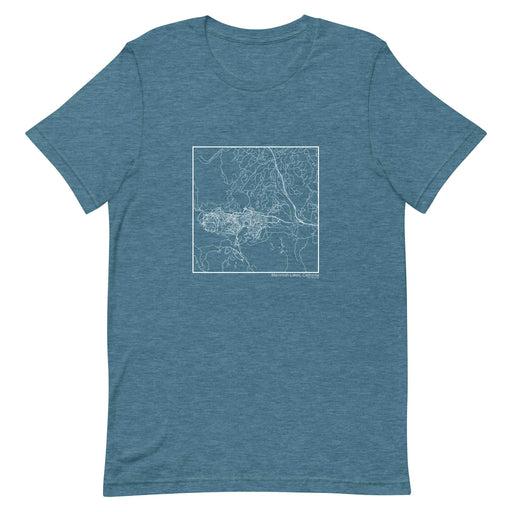 Mammoth Lakes California  Map Unisex T-Shirt with City inscription in Heather Teal