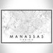 Manassas Virginia Map Print Landscape Orientation in Classic Style With Shaded Background