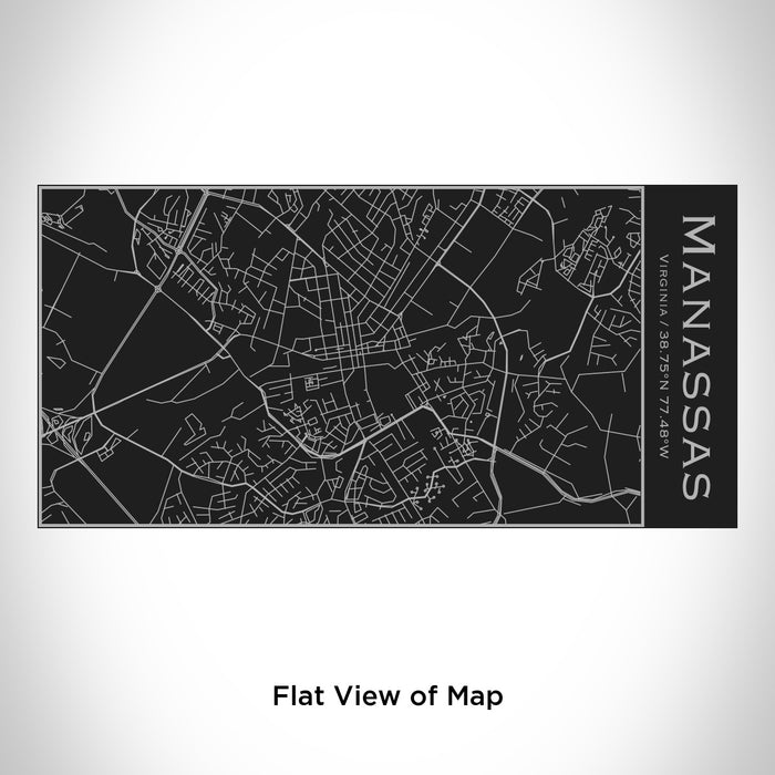 Rendered View of Manassas Virginia Map Engraving on 17oz Stainless Steel Insulated Cola Bottle in Black
