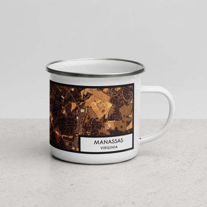 Right View Custom Manassas Virginia Map Enamel Mug in Ember