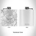 Rendered View of Manassas Virginia Map Engraving on 6oz Stainless Steel Flask in White