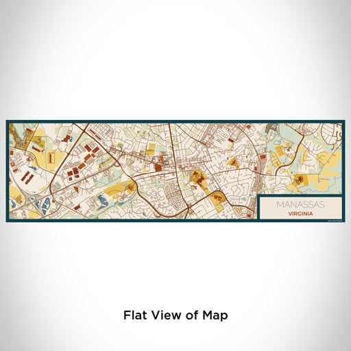 Flat View of Map Custom Manassas Virginia Map Enamel Mug in Woodblock
