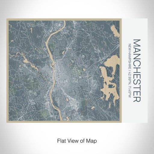 Rendered View of Manchester New Hampshire Map on 20oz Stainless Steel Insulated Bottle with Bamboo Top with printed afternoon style map