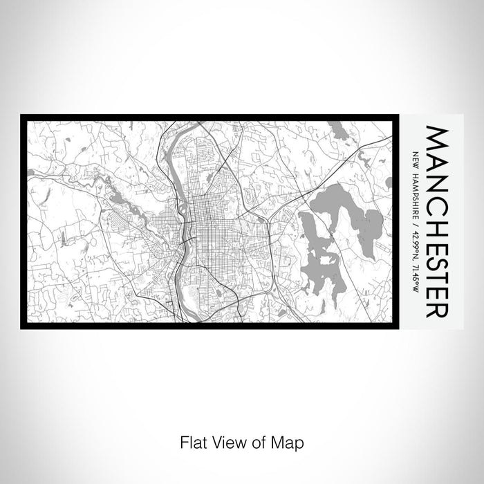 Rendered View of Manchester New Hampshire Map on 17oz Stainless Steel Insulated Bottle with printed classic style map