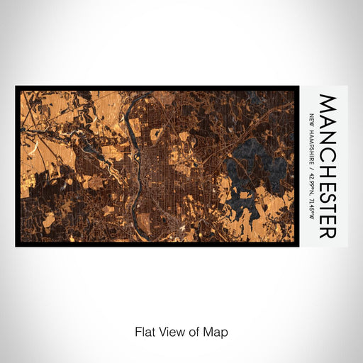 Rendered View of Manchester New Hampshire Map on 17oz Stainless Steel Insulated Bottle with printed ember style map