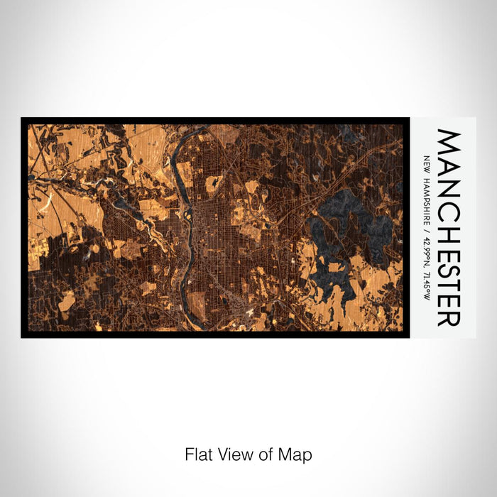 Rendered View of Manchester New Hampshire Map on 17oz Stainless Steel Insulated Bottle with printed ember style map